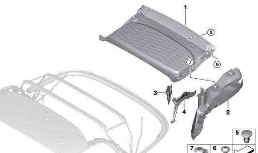 Lower left water drain channel for BMW Z4 G29 (OEM 51177452477). Original BMW