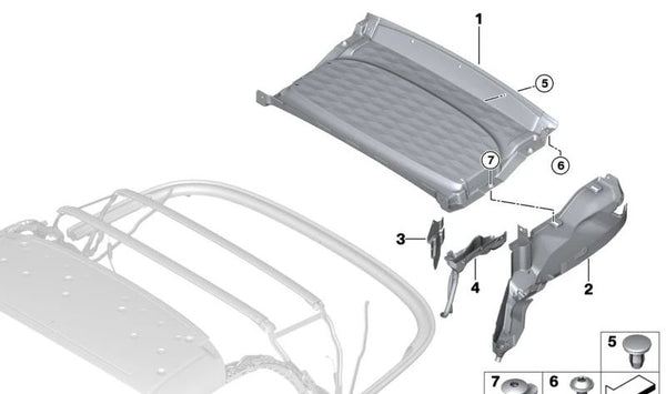 Canal de drenaje de agua inferior izquierdo para BMW Z4 G29 (OEM 51177452477). Original BMW