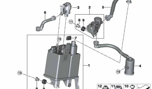 Flexibler Schlauch für BMW X5 F15 (OEM 16117438140). Original BMW