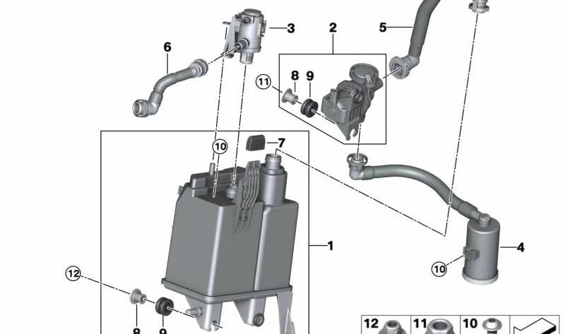 Válvula de cierre de combustible para BMW X5 F15 (OEM 16137441214). Original BMW