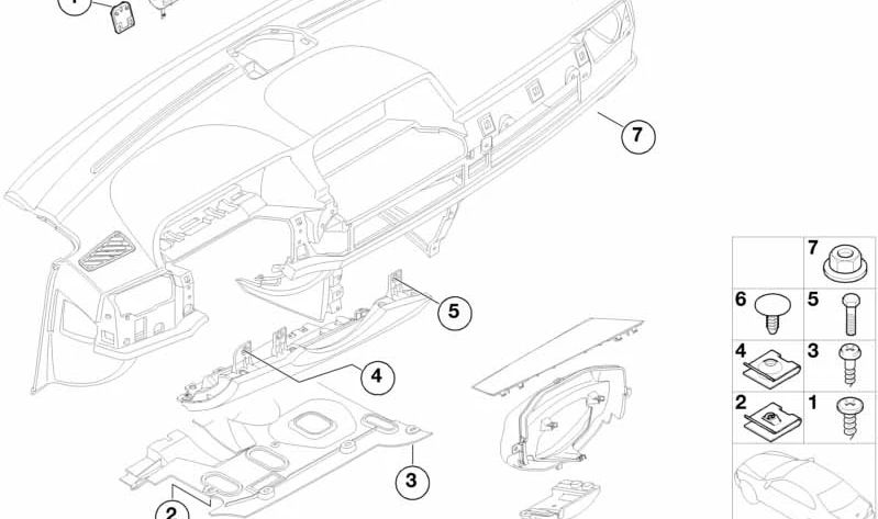 Clip de sujeción para BMW Serie 7 E65, E66, X5 E53 (OEM 51457035054). Original BMW