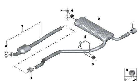 Embellecedor de escape cromo negro para BMW Serie 1 F52, X2 F39 (OEM 18307562181). Original BMW