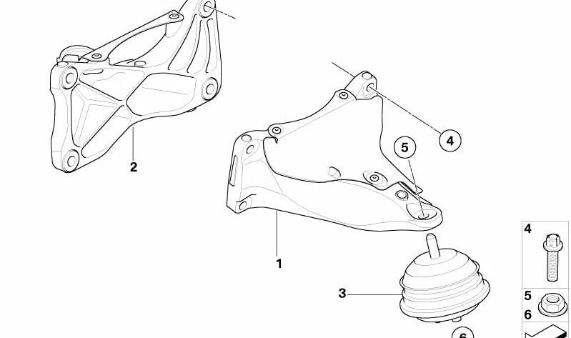 Soporte de motor izquierdo para BMW Serie 3 E90, E92, E93 (OEM 22112283203). Original BMW