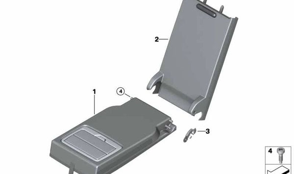 Apoyabrazos central de cuero sintético OEM 52205A04A62 para BMW G42, G20, G21, G22, G26, G01, G02. Original BMW