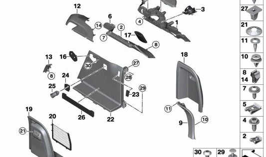 Rechter Kofferraumdeckel für BMW F26 (OEM 51477337594). Original BMW