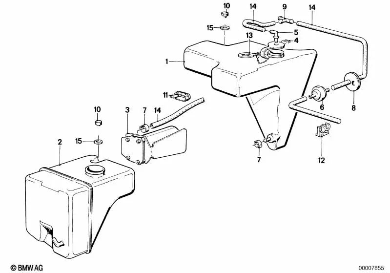 Depósito de líquidos para BMW Serie 7 E23 (OEM 61661367598). Original BMW.