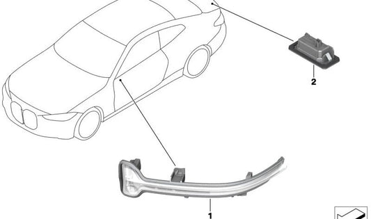 Luz LED de matrícula OEM 63219465311 para BMW G23, G82, G83. Original BMW.