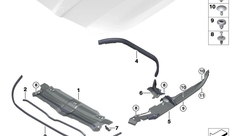 Linke Schlossabdeckung für BMW G60, G61, G68, G70 (OEM 51769880967). Original BMW.