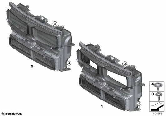 Conducto de aire con control de aletas para BMW X1 F48N, F49N (OEM 51749491560). Original BMW.