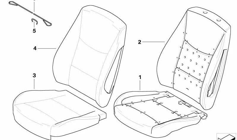 Fabric Seat Cover for BMW 3 Series E90N, E91N (OEM 52107212086). Original BMW