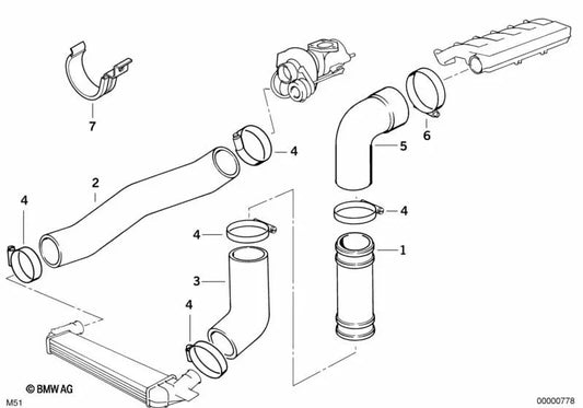 Manguera para BMW Serie 3 E36 (OEM 11612245743). Original BMW