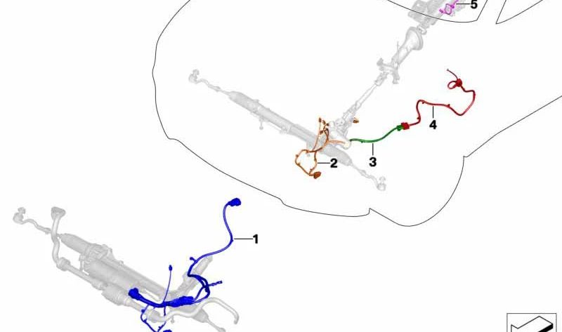 Cableado para dirección asistida eléctrica OEM 61129306097 para BMW F15, F85. Original BMW.