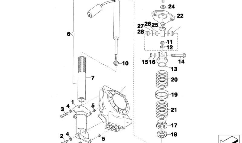 Soporte de tubo amortiguador para BMW series y modelos varios (OEM 31212485795). Original BMW