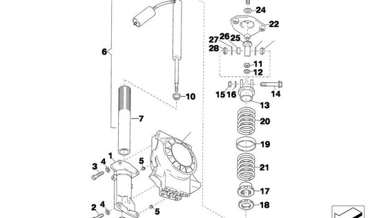 OEM -Stoßdämpferträger 31332485877 für BMW F20, F21, F22, F23, F30, F31, F32, F33, F34, F36, G42. Original BMW.