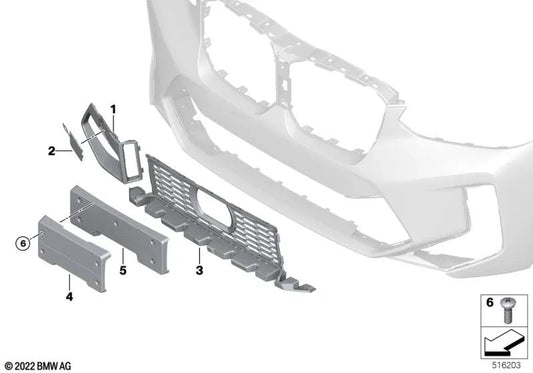 Cubierta del gancho de remolque delantero para BMW X3 F97N, X4 F98N (OEM 51118082775). Original BMW.