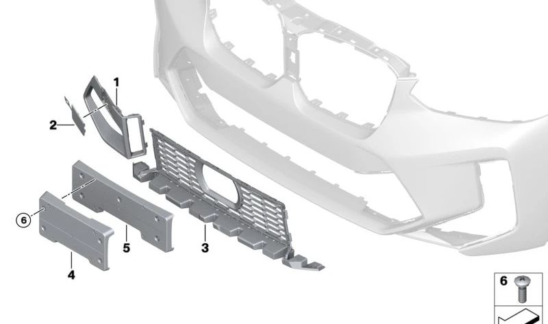 Unterer Mittelgrill für BMW F97N, F98N (OEM 51118087405). Original BMW