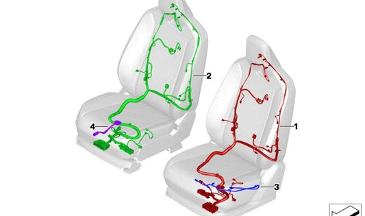 Kabelado asiento izquierdo para BMW I20 (OEM 61125A36C73). Original BMW