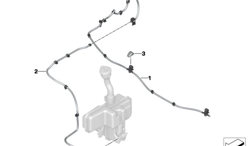 Scheibenwischerdüsenkette für BMW i I01, I01N (OEM 61667347668). Original BMW.