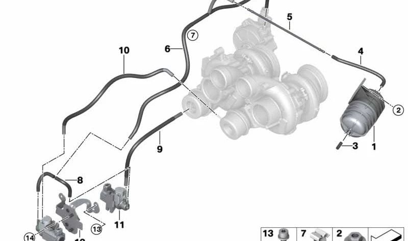 Tubo de vacío para BMW F85, F86 (OEM 11657848346). Original BMW