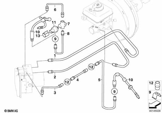 Rohrleitung para BMW E60 (OEM 34326760899). Original BMW.