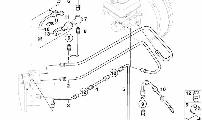 Tubería original OEM 34326767803 para BMW Serie 5 (E60, E61) y Serie 6 (E63, E64). Original BMW.