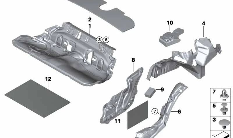 Akustische Isolierung des linken hinteren Radhauses für BMW 3er F34, F34N (OEM 51487293749). Original BMW