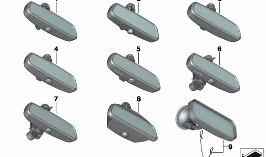 Miroir intérieur EC / LED / GTO / FL pour BMW Série 5, série 6, série 7 (OEM 51169345380). BMW d'origine