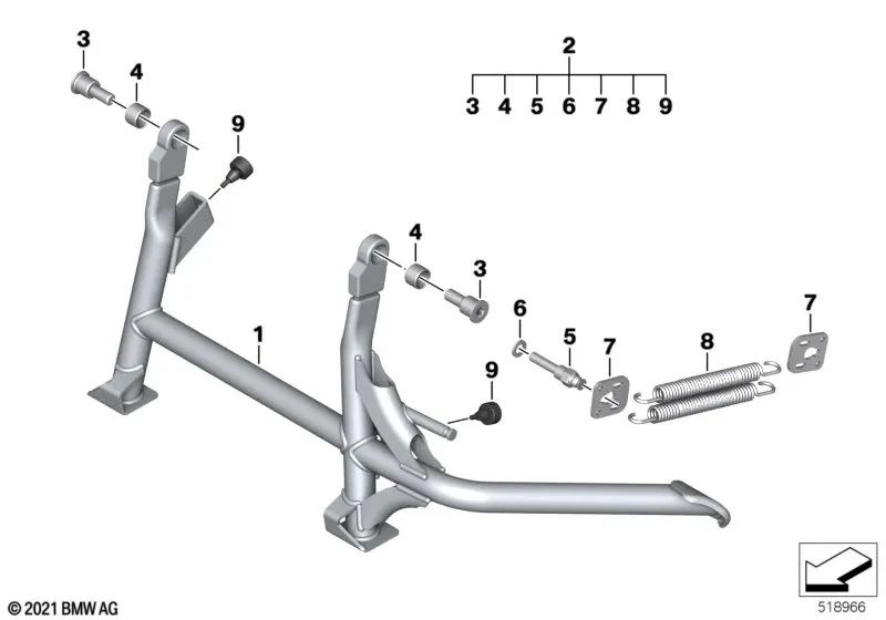 Mounting Parts Set for BMW C, K07 (OEM 46521728810). Genuine BMW