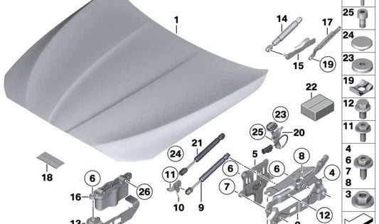 Sicherungsscheibe für BMW 5er F10, F11, F18 7er F01, F02, F04 (OEM 07129904566). Original BMW