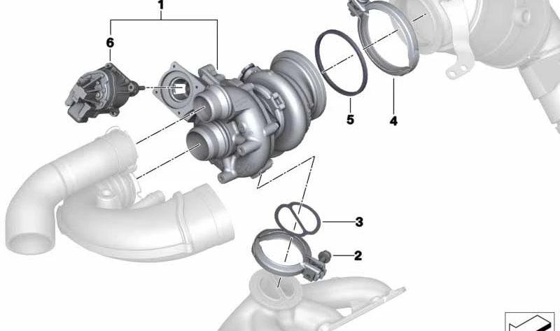 Válvula de control Wastegate OEM 11658680616 para BMW G30, G31, G11, G12, G05, G07. Original BMW.