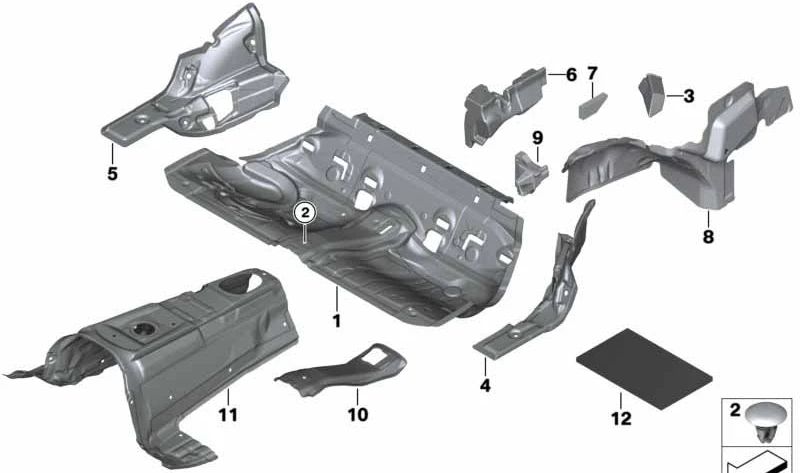 Isolement acoustique pour la protection antivuelco droite OEM 51477362218 pour BMW F33, F83. BMW d'origine.