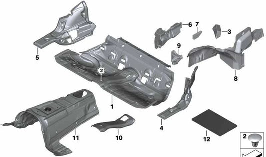 Isolateur acoustique pour OEM du sol arrière 51487284978 pour BMW F33, F83. BMW d'origine