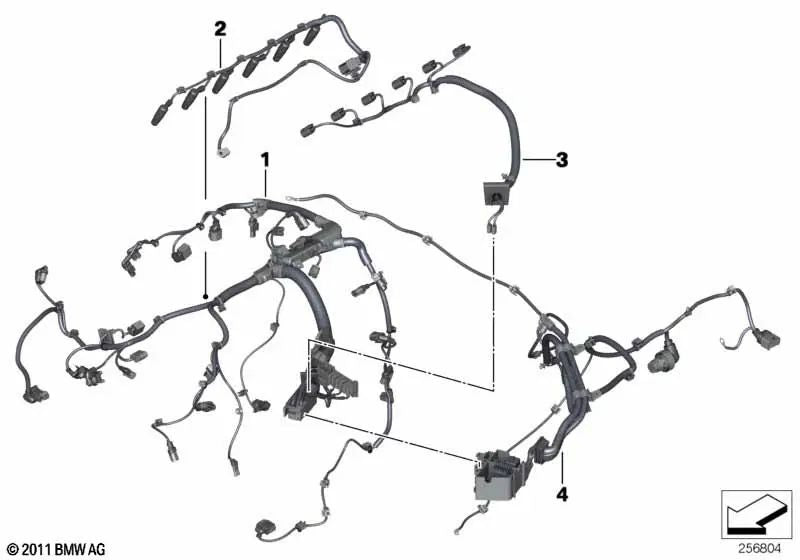 Arnés del motor módulo del inyector para BMW F25, F26 (OEM 12518572109). Original BMW