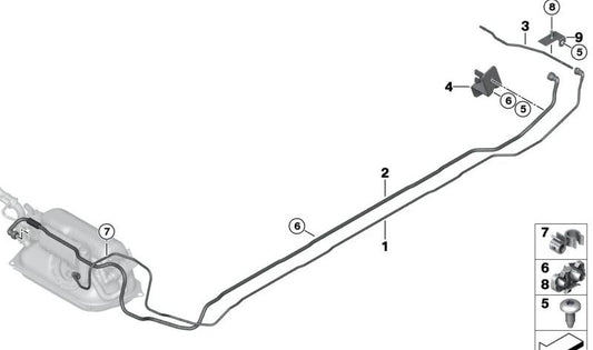 Soporte de Manguera para BMW i I01, I01N (OEM 07147303956). Original BMW