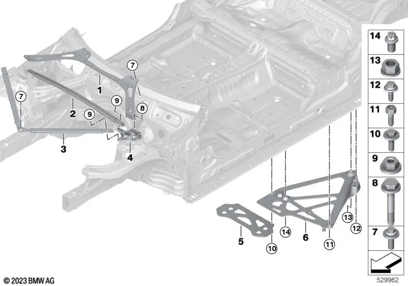 Schubfeld Links for BMW 3 Series G80, G81 4 Series G82, G83 (OEM 33309504173). Genuine BMW