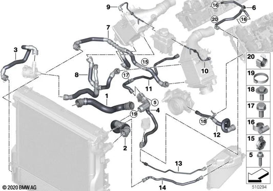 Levantamiento de aire del motor para BMW G12, G07 (OEM 17128658521). Original BMW