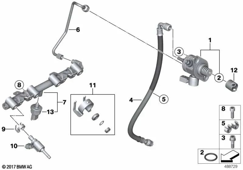 Einspritzrohr para MINI R55N, R56N, R57N, R58, R59, R60 (OEM 13537592426). Original MINI