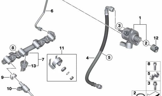 Bomba de alta presión para BMW F20, F21, F30, F31, F35 (OEM 13518605103). Original BMW