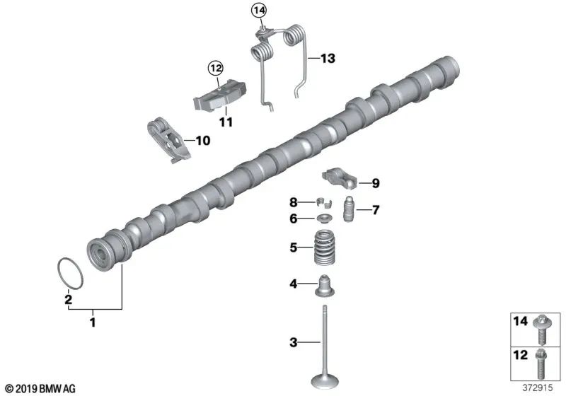 Válvula de admisión para BMW Serie 2 F87N, Serie 3 F80, F80N, Serie 4 F82, F82N, F83, F83N (OEM 11347847034). Original BMW