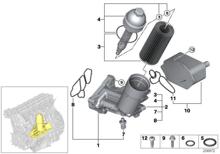 Tapa Del Filtro De Aceite Para Bmw E38 E39 E46 E53. Original Recambios