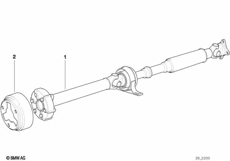 Drive shaft for BMW E46, E90, E92, F30 (OEM 26111229664). Genuine BMW