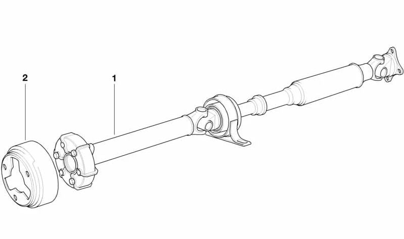 Eje de transmisión automático OEM 26117506190 para BMW Serie 5 (E60, E61), Serie 7 (E65, E66), Serie 6 (E63, E64). Original BMW.