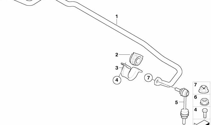 OEM Heckstabilisatorstange 33556783041 für BMW E70, E71. Original BMW.