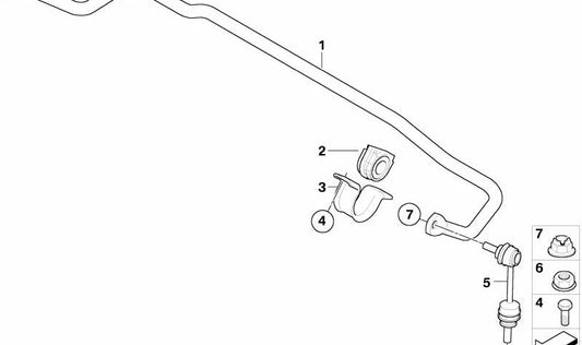 Barra stabilizzatore posteriore OEM 33556783041 per BMW E70, E71. BMW originale.