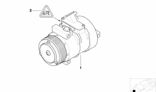 Compresor de Climatización para BMW X5 E53 (OEM 64506917866). Original BMW