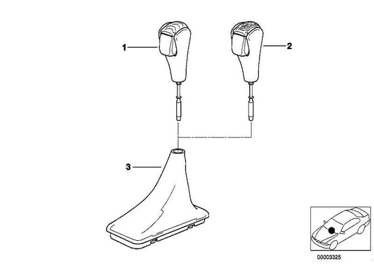 Pomo Empuñadura Palanca Selectora Automatico Cuero/Clip Cromado Para Bmw E46 E36 . Original Bmw.