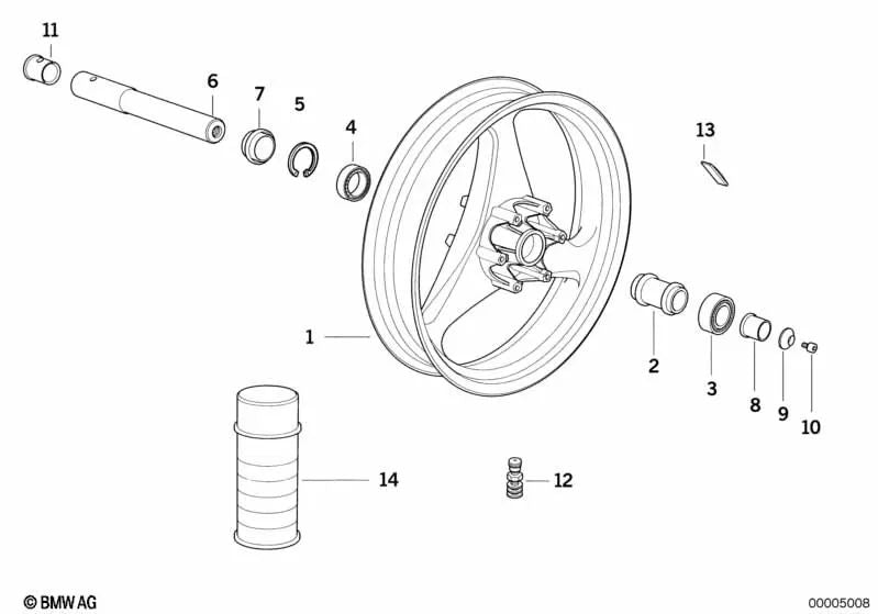 BMW Motorrad ball bearing for compatible models (OEM 36311450967). Original BMW Motorrad