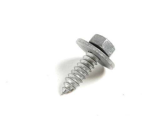 Sheet metal screw with hexagonal head washer for BMW 3 Series E46 (OEM 07119901515). Genuine BMW