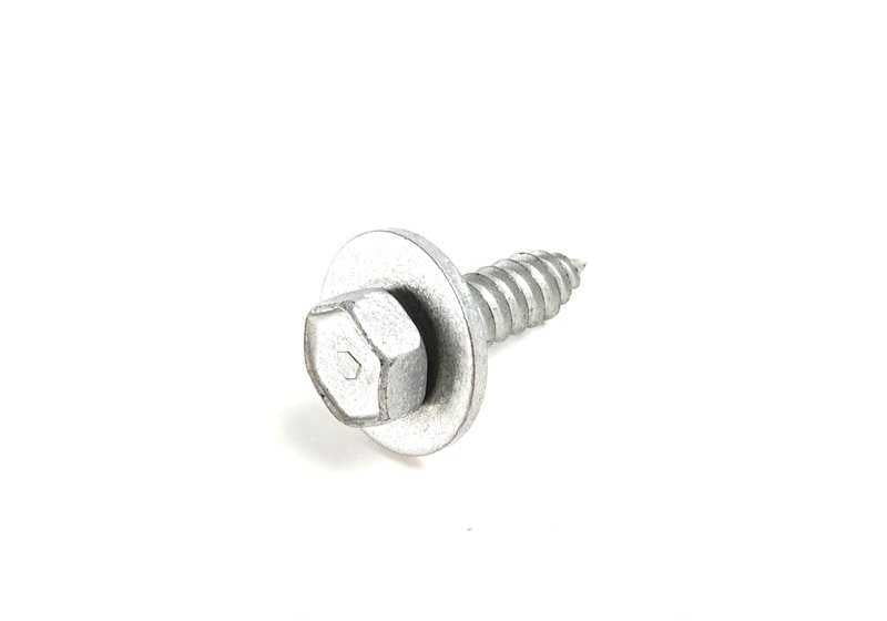 Sheet metal screw with hexagonal head washer for BMW 3 Series E46 (OEM 07119901515). Genuine BMW