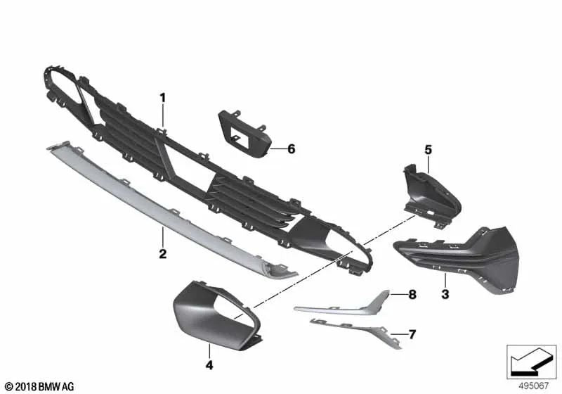 Moldura superior izquierda para BMW Serie 3 G20, G21, G28 (OEM 51117471521). Original BMW.